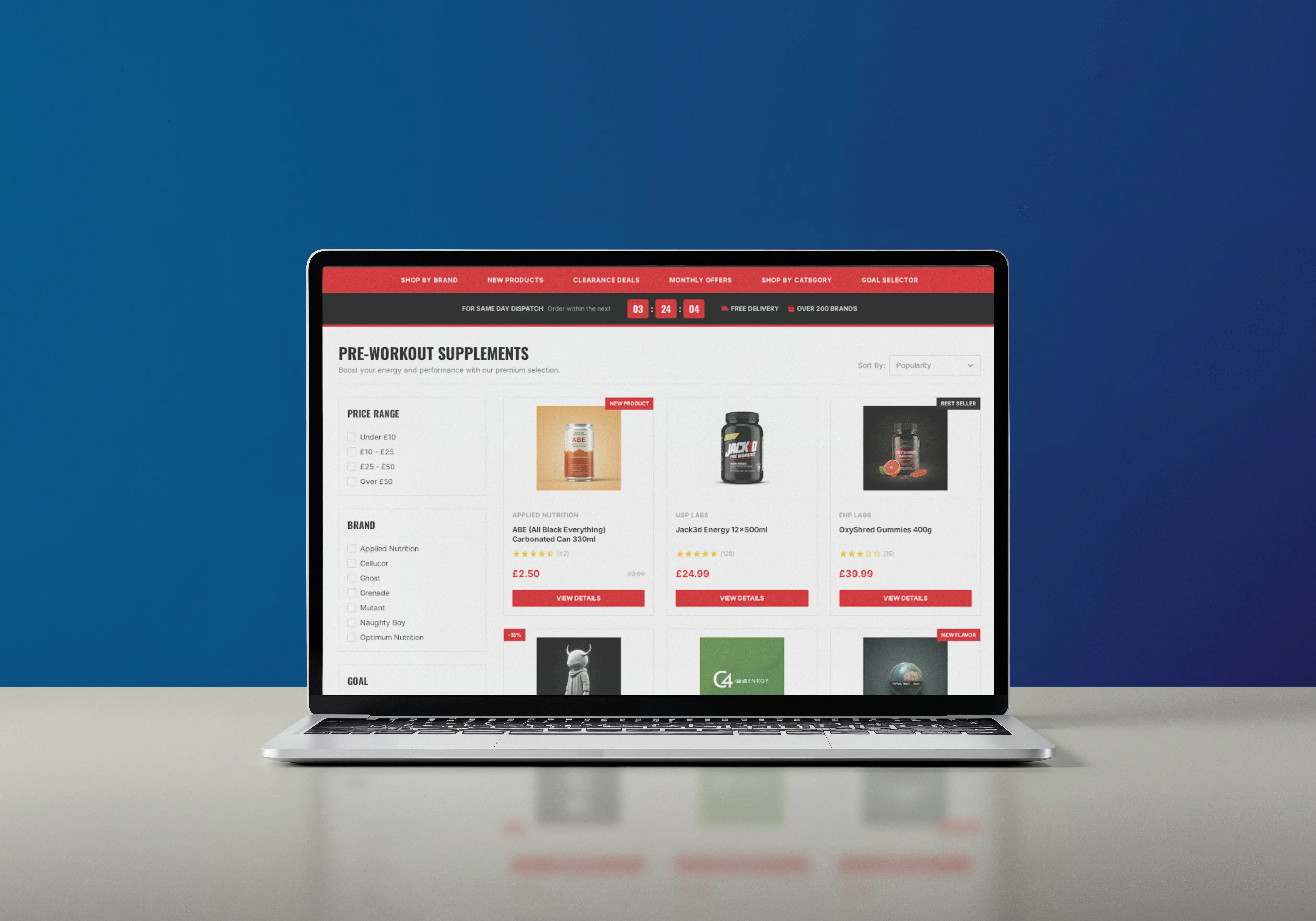 Commercial product photography for ecommerce brand
