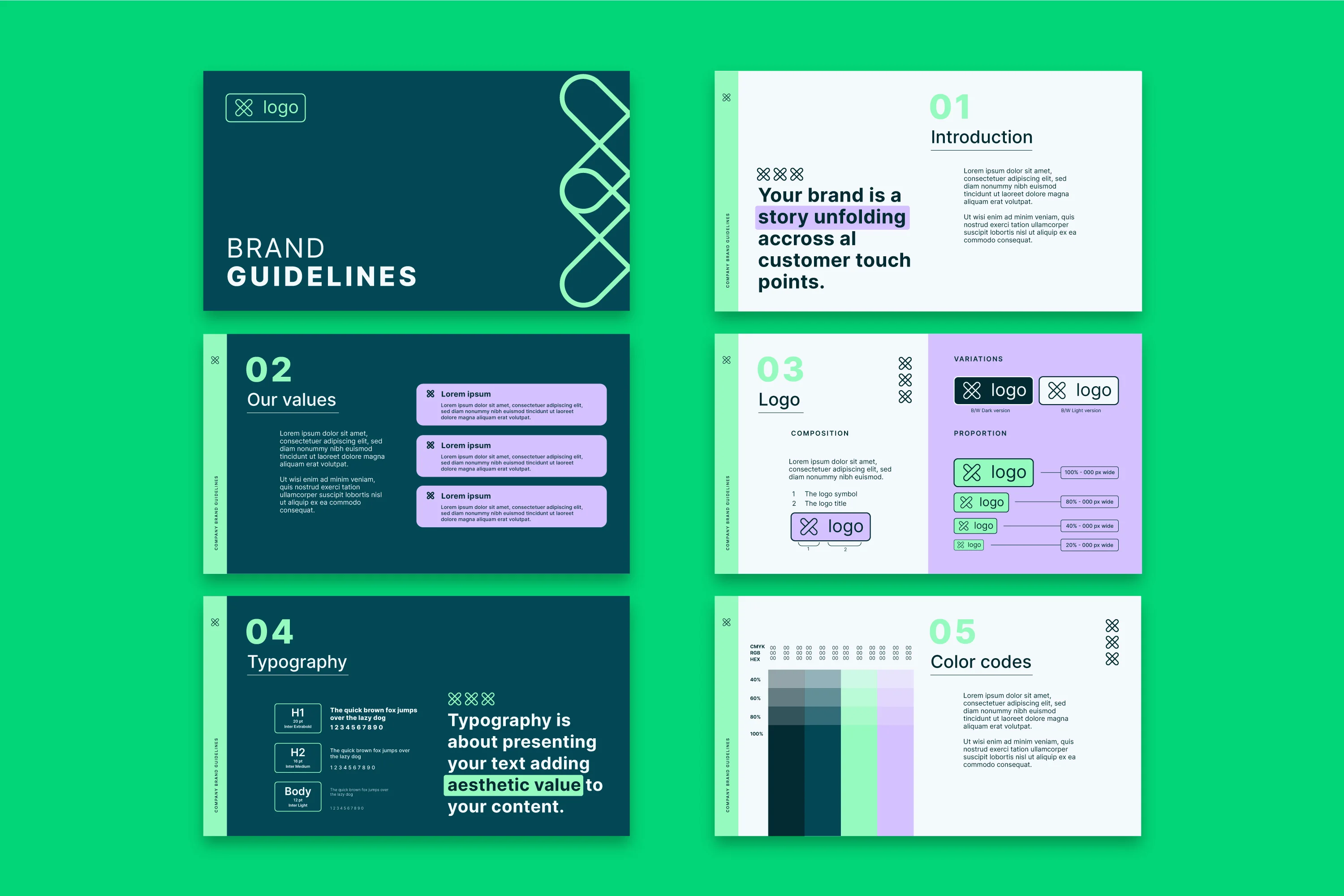 Minimal brand guideline layout
